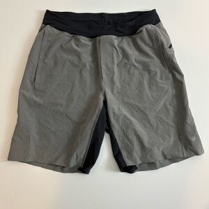 Lululemon Shorts Gray Stretch Performance Drawstring Gym Training Gym medium